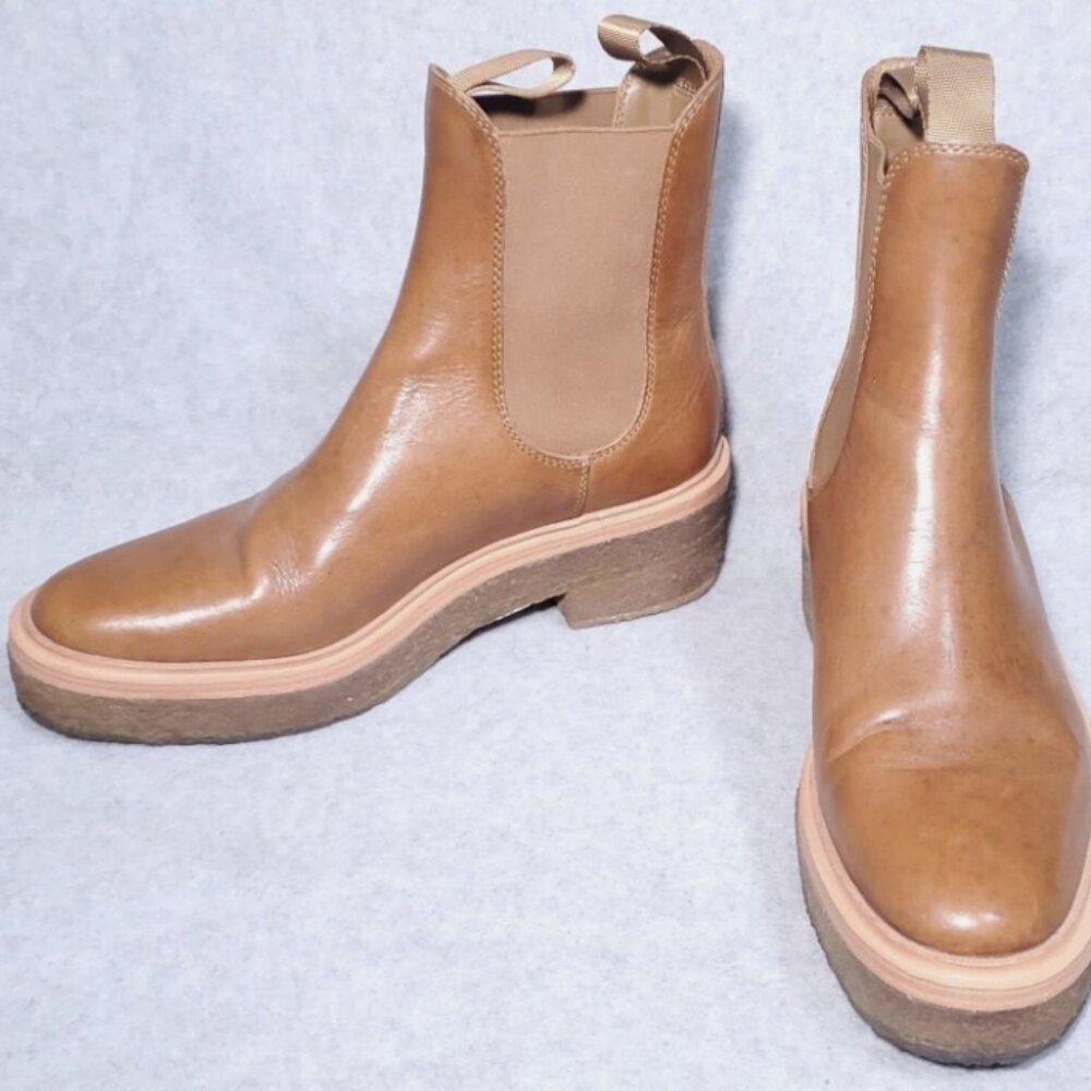 LOEFFLER RANDALL WOMENS CHELSEA RAQUEL BOOT 8 M SAFARI TAN